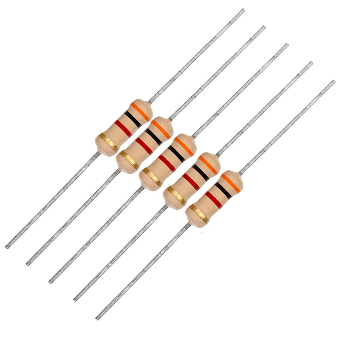 3k 1W 5% Carbon Film Resistor (Set of 5)
