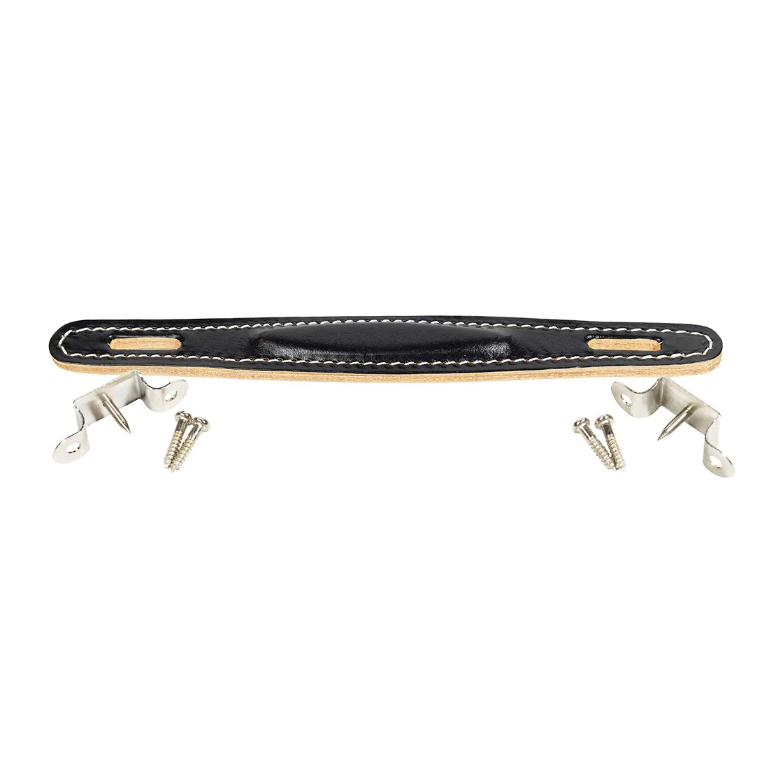 American Made Fender Style Raised Black Leather Handle (w/ Hardware)