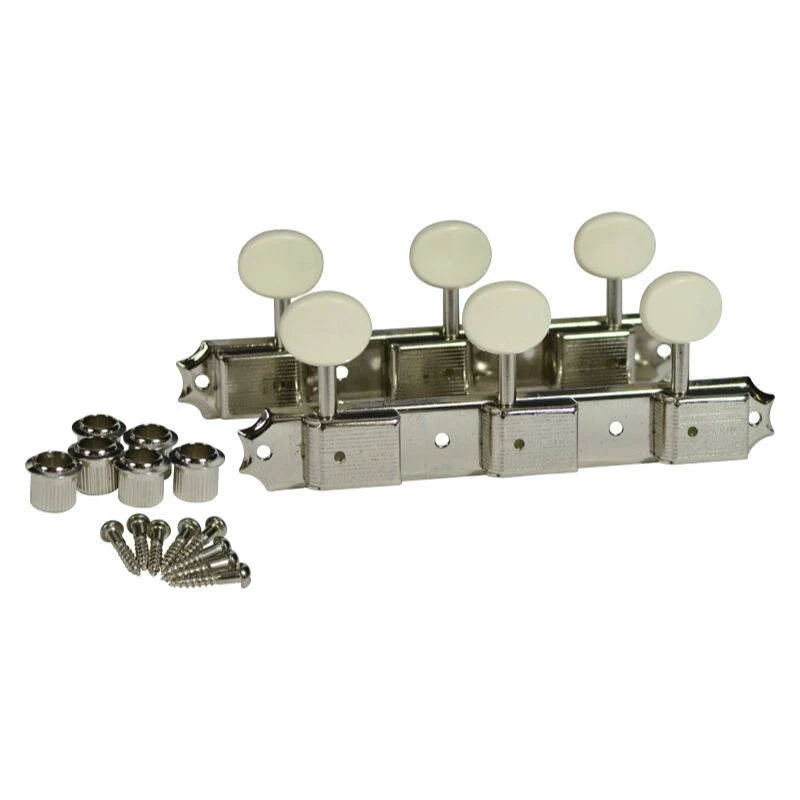 Mojotone Vintage Style 3 On A Plate Machine Heads Nickel Set